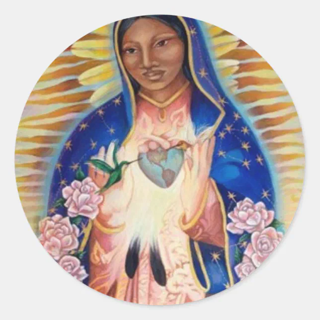 Virgin Mary Our Lady Of Guadalupe Classic Round Sticker Zazzle