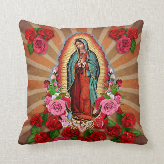 Virgin Mary Our Lady of Guadalupe Throw Pillow