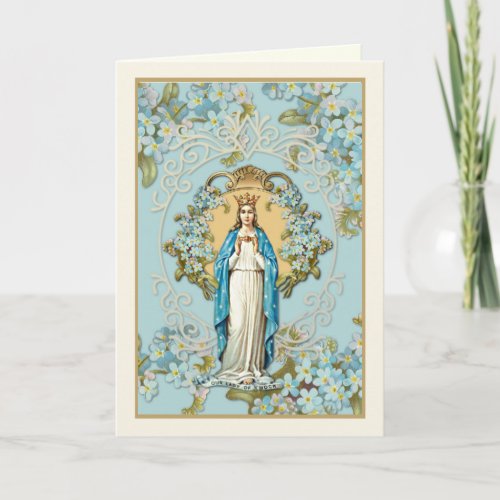 Virgin Mary Our Lady of Knock Religious Floral Car Card
