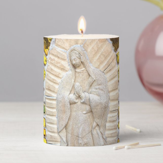 Virgin Mary - Our Lady of the Poor Pillar Candle (In Situ)