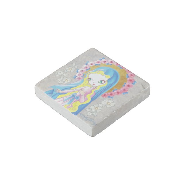 Virgin Mary Our Lady Stone Magnet (Angled)