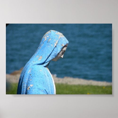 Virgin Mary overlooking the Atlantic Ocean Poster