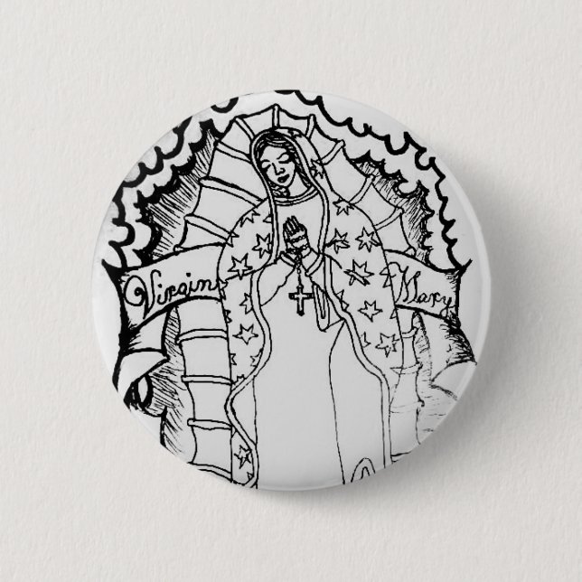 Virgin Mary Pinback Button (Front)
