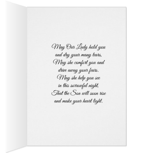 Virgin Mary Pink Roses Sympathy Condolence (Inside (Right))