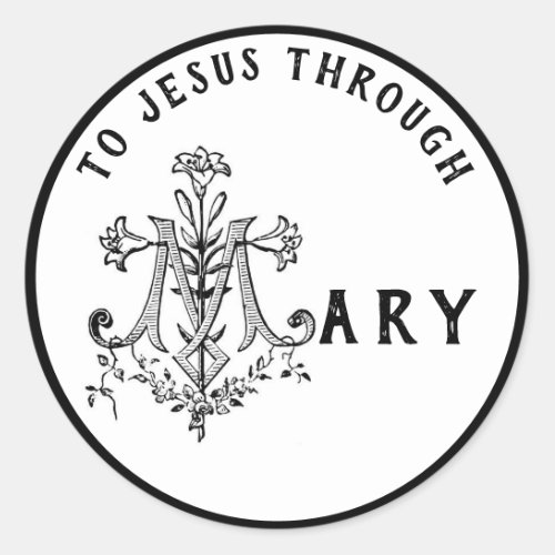 Virgin Mary Religious Catholic Jesus Cross Classic Round Sticker