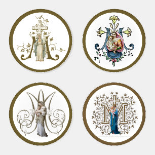 Virgin Mary Religious Catholic Jesus Prayer Coaster Set