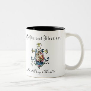 Virgin Mary Religious Catholic Jesus Prayer Two-Tone Coffee Mug