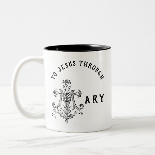 Virgin Mary Religious Catholic Jesus Prayer Two_Tone Coffee Mug