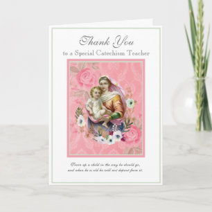 Virgin Mary Religious CCD Teacher Priest Nun Card