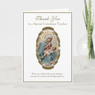 Virgin Mary Religious CCD Teacher Priest Nun Card