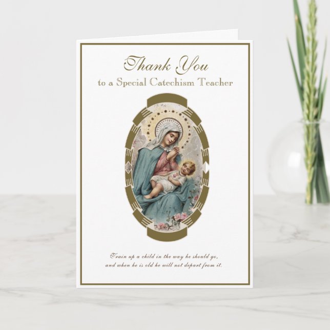 Virgin Mary Religious CCD Teacher Priest Nun Card (Front)