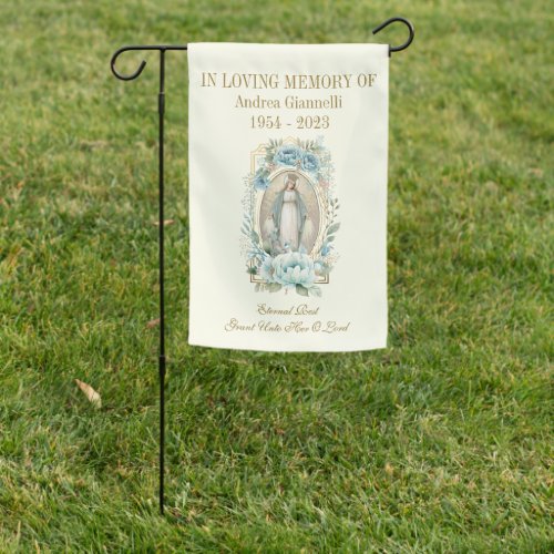 Virgin Mary Religious Gravesite Memorial Catholic  Garden Flag