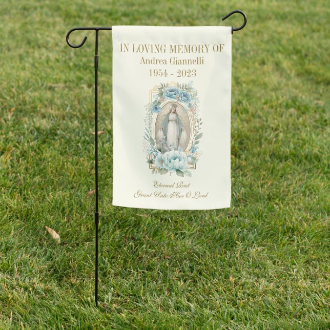 Virgin Mary Religious Gravesite Memorial Catholic  Garden Flag (In SItu)