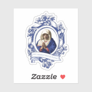 Virgin Mary Religious Hail Mary in Latin Sticker