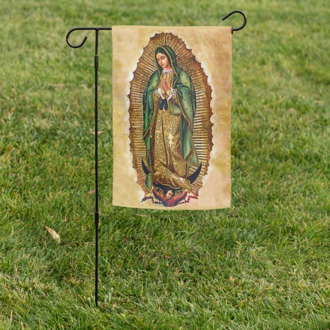 Virgin Mary Religious Mexican Guadalupe Garden Flag (In SItu)