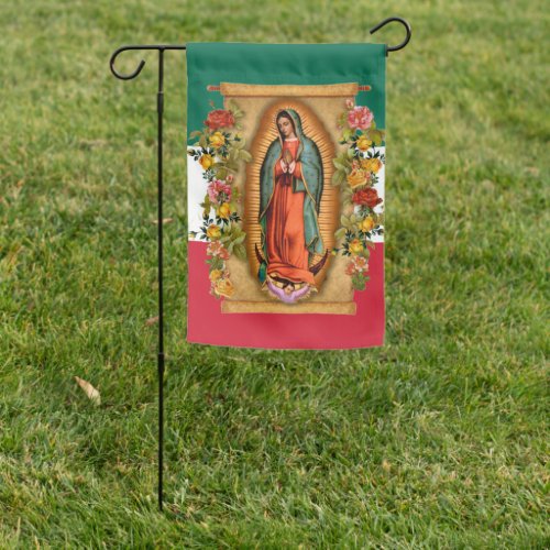Virgin Mary Religious Mexican Guadalupe Garden Flag