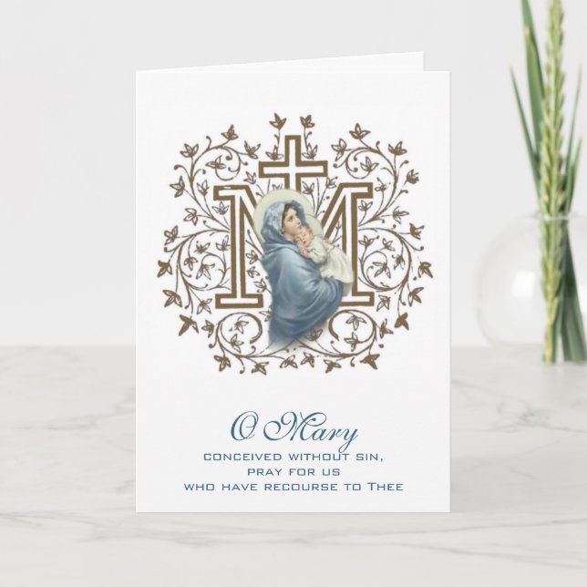 Virgin Mary Religious Mothers Day Catholic Card (Front)