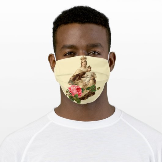 Virgin Mary Religious Mount Carmel Jesus Adult Cloth Face Mask (Worn)