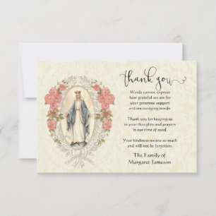 Virgin Mary Religious Thank You Condolence