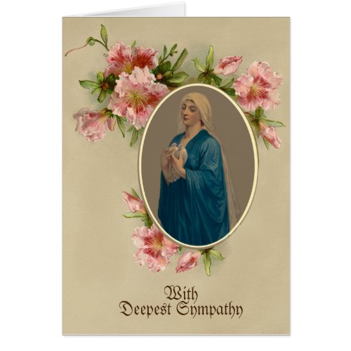 Virgin Mary Religious Vintage Floral Sympathy