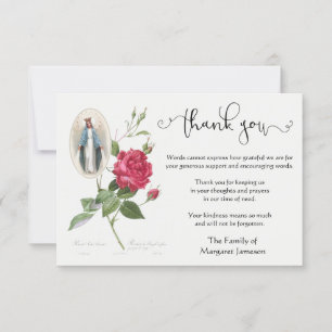Virgin Mary Roses Thank You Condolence Card