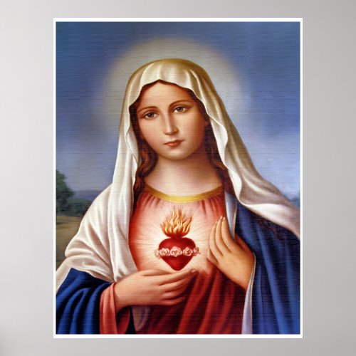 Virgin Mary Sacred Heart Poster