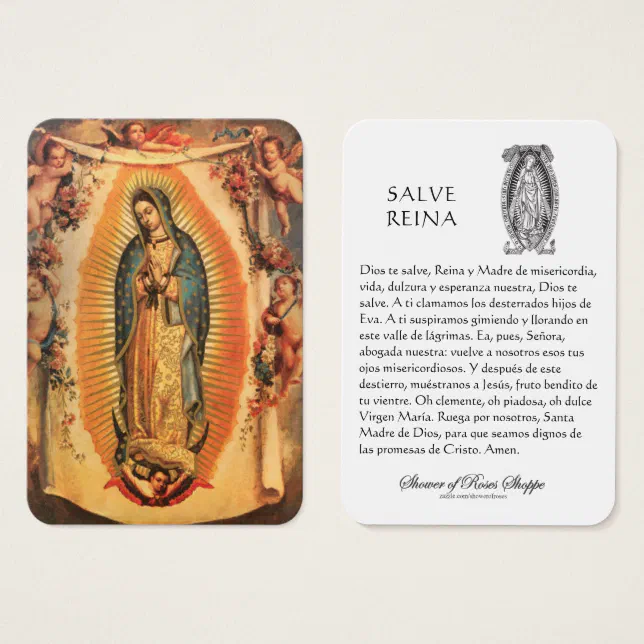 Virgin Mary Salve Reina Spanish Prayer Holy Card | Zazzle