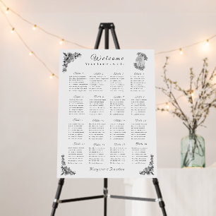 Virgin Mary Sepia Wedding Seating Chart Foam Board