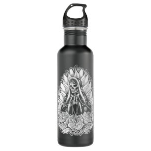 Virgin Mary Skeleton Gothic Catholic Punk Traditio Stainless Steel Water Bottle