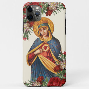 Virgin Mary Sorrowful Mother Religious Floral iPhone 11 Pro Max Case