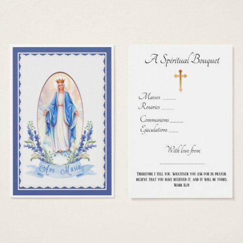 Virgin Mary Spiritual Bouquet Prayer Holy Card