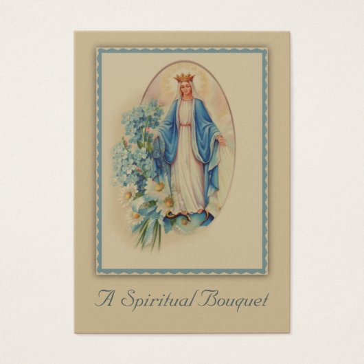 Virgin Mary Spiritual Bouquet Prayer Holy Card (Front)