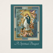 Virgin Mary Spiritual Bouquet Prayer Holy Card (Front)