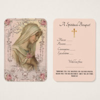 Virgin Mary Spiritual Bouquet Prayer Holy Card