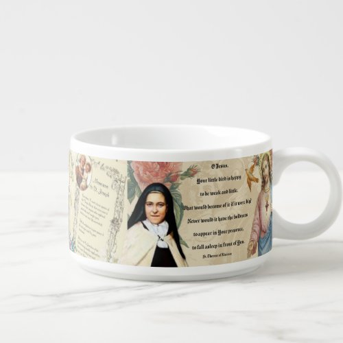 Virgin Mary St Joseph Jesus St Therese Collage Bowl