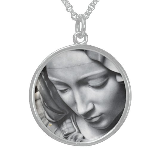 Virgin Mary Sterling Silver Pendant Necklace