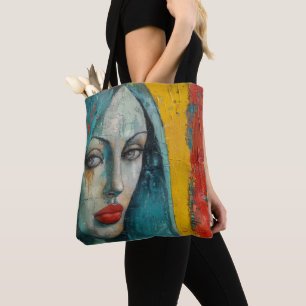 Virgin Mary Street Art Tote Bag