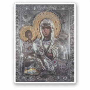 Virgin Mary Three-Handed Icon Religious Sticker