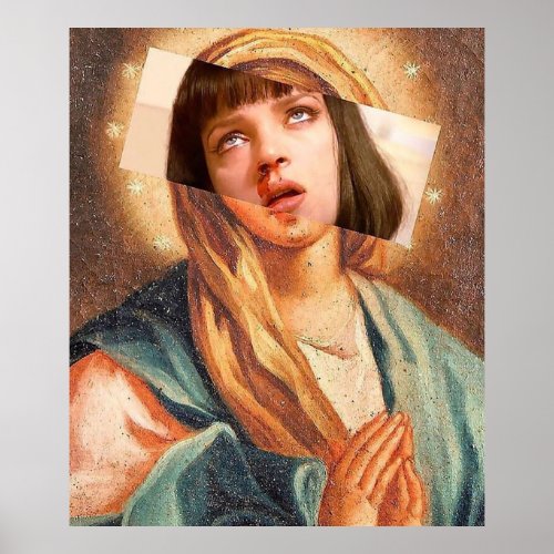 Virgin Mary Uma Thurman Ave Mia Wallace Pulp Fict Poster