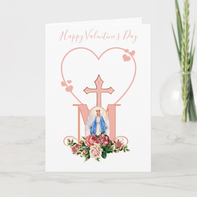 Virgin Mary | Valentines Day  | Religious Catholic Card (Front)