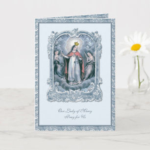 Virgin Mary Vintage Catholic Blue Angels Card