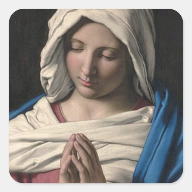 Virgin Mary / Virgen Maria Square Sticker (Front)