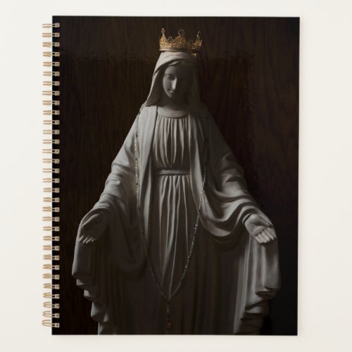 Virgin Mary Wearing a Gold Crown Spiral Planner