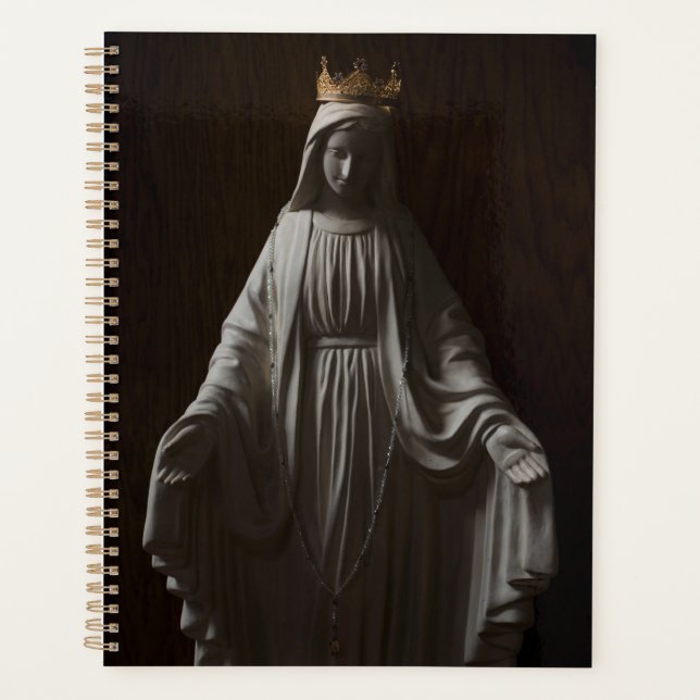 Virgin Mary Wearing a Gold Crown Spiral Planner (Front)