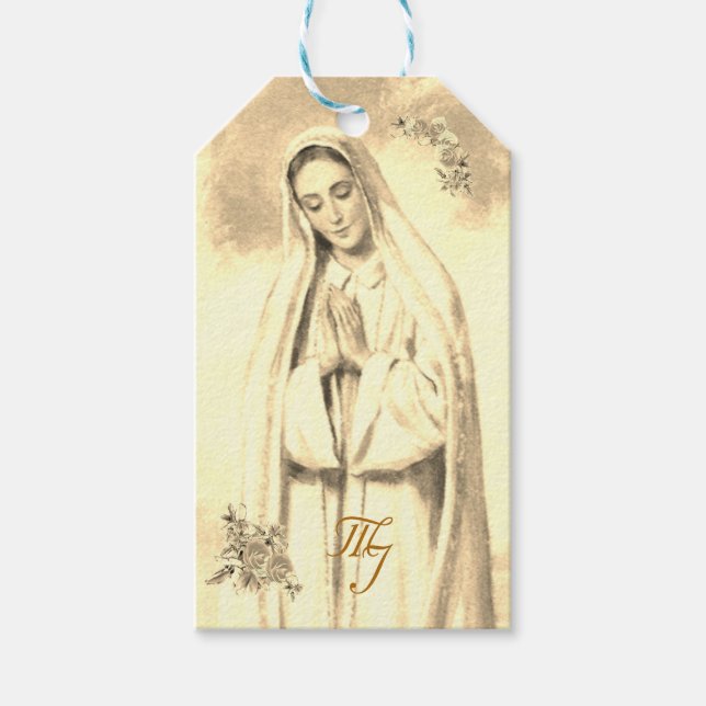Virgin Mary Wedding Favor Tags (Front)
