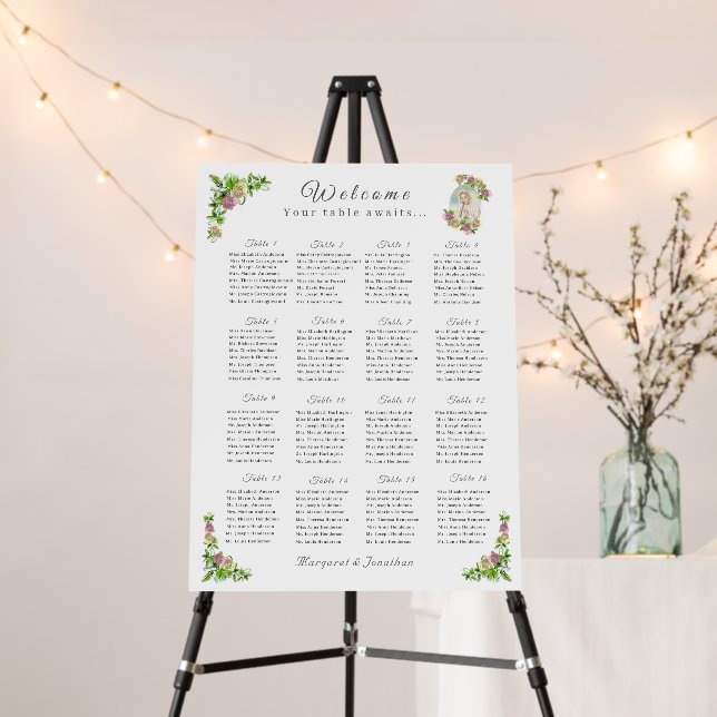 Virgin Mary Wedding Seating Chart Foam Board (In Situ (Stand))