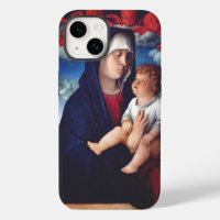 Virgin Mary with Baby Jesus and red cherubs