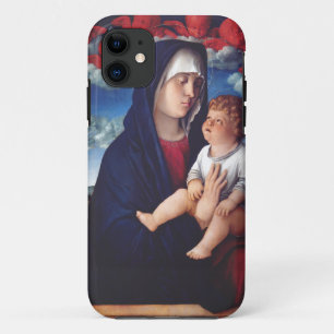Virgin Mary with Baby Jesus and red cherubs iPhone 11 Case