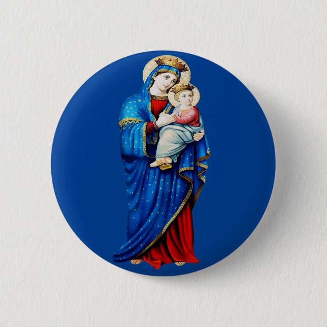 Virgin Mary with Baby Jesus Button (Front)