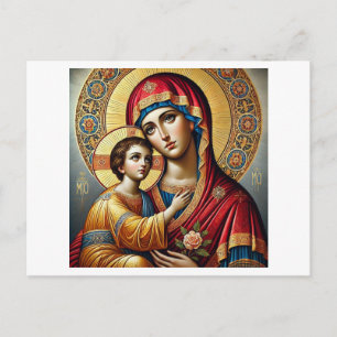 Virgin Mary with baby Jesus Christ Postcard